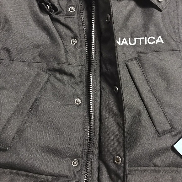 Nautica Little Boys Full Zip Snorkel Jacket Size 5 Black Gray Water Resistant - Picture 8 of 11